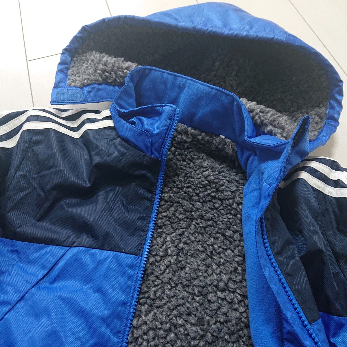 adidas Adidas Kids 140 bench coat reverse side boa long coat protection against cold 
