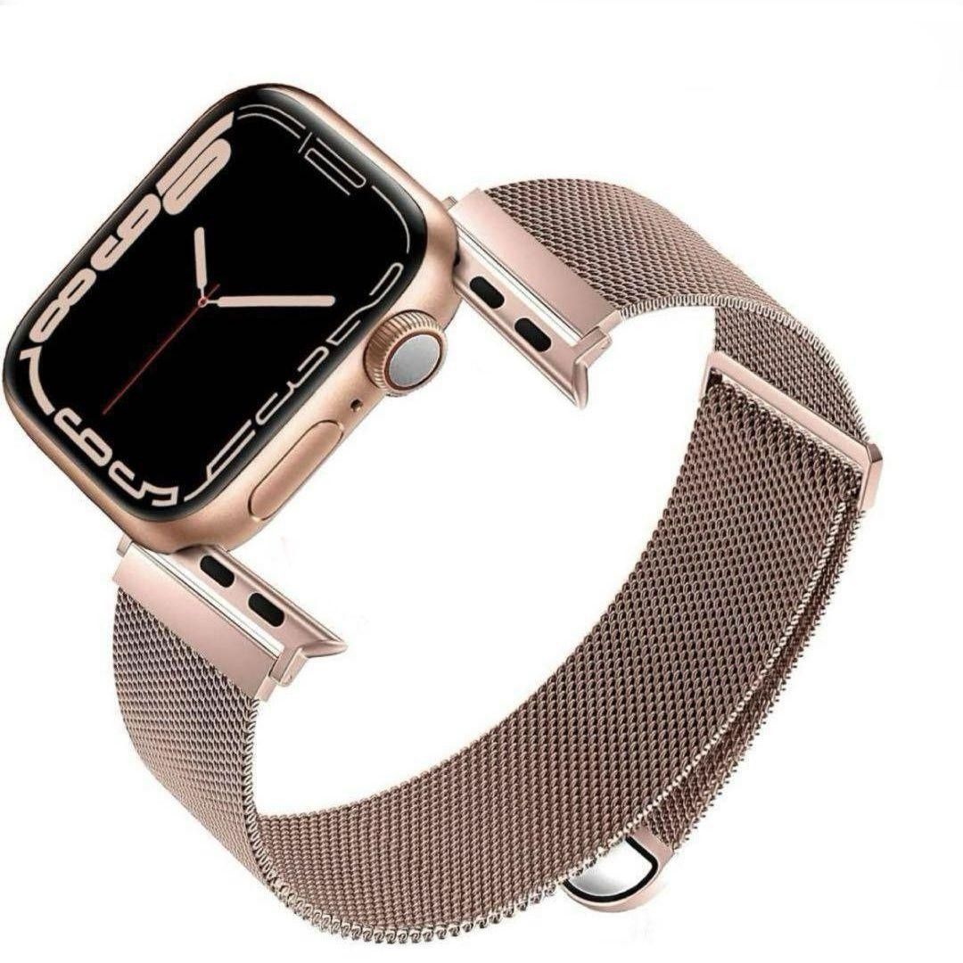 アップルウォッチベルト Apple Watchバンド　 Apple Watch 金属ステンレス 交換ベルト ローズゴールド