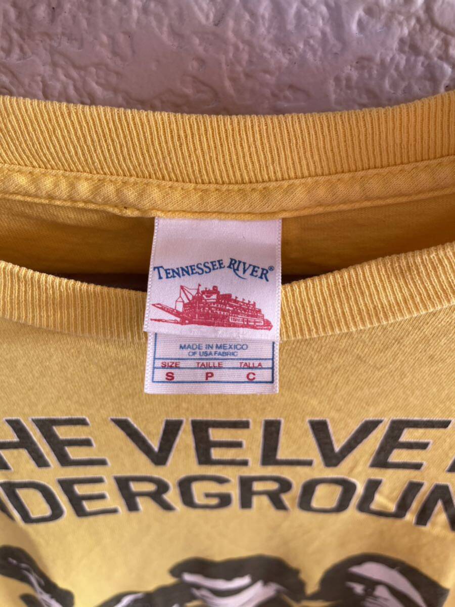 激レア 00s THE VELVET UNDERGROUND バンドTシャツ yellow バンT Y2K ヴェルヴェット・アンダーグラウンド ルー・リード tennessee river