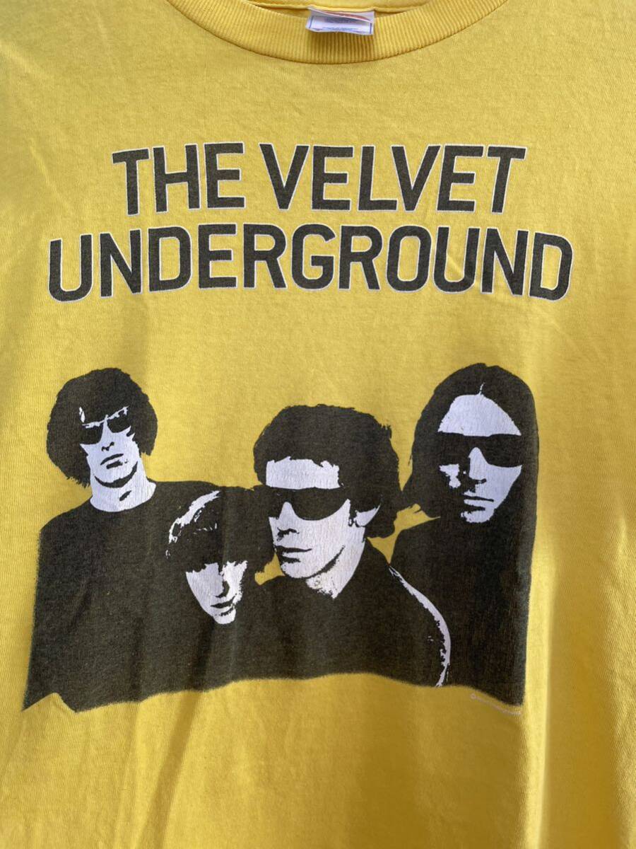 激レア 00s THE VELVET UNDERGROUND バンドTシャツ yellow バンT Y2K ヴェルヴェット・アンダーグラウンド ルー・リード tennessee river