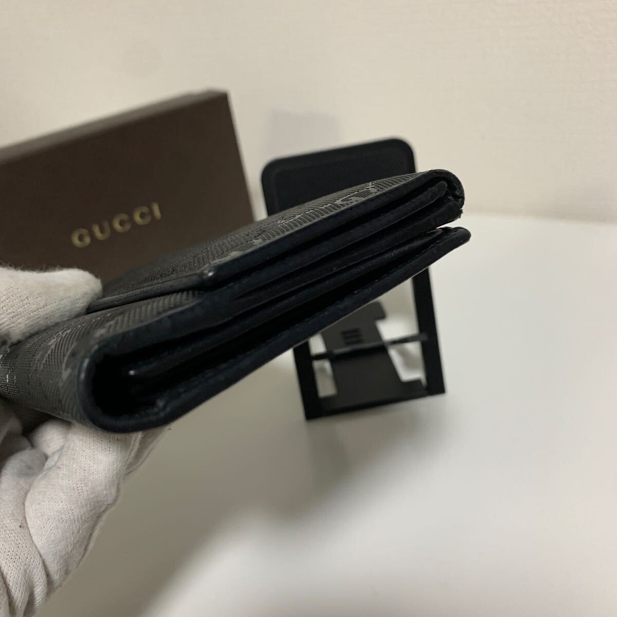 美品　GUCCI グッチ インプリメ　レザー 長財布 ブラック GGチャーム　インターロッキング　_画像5