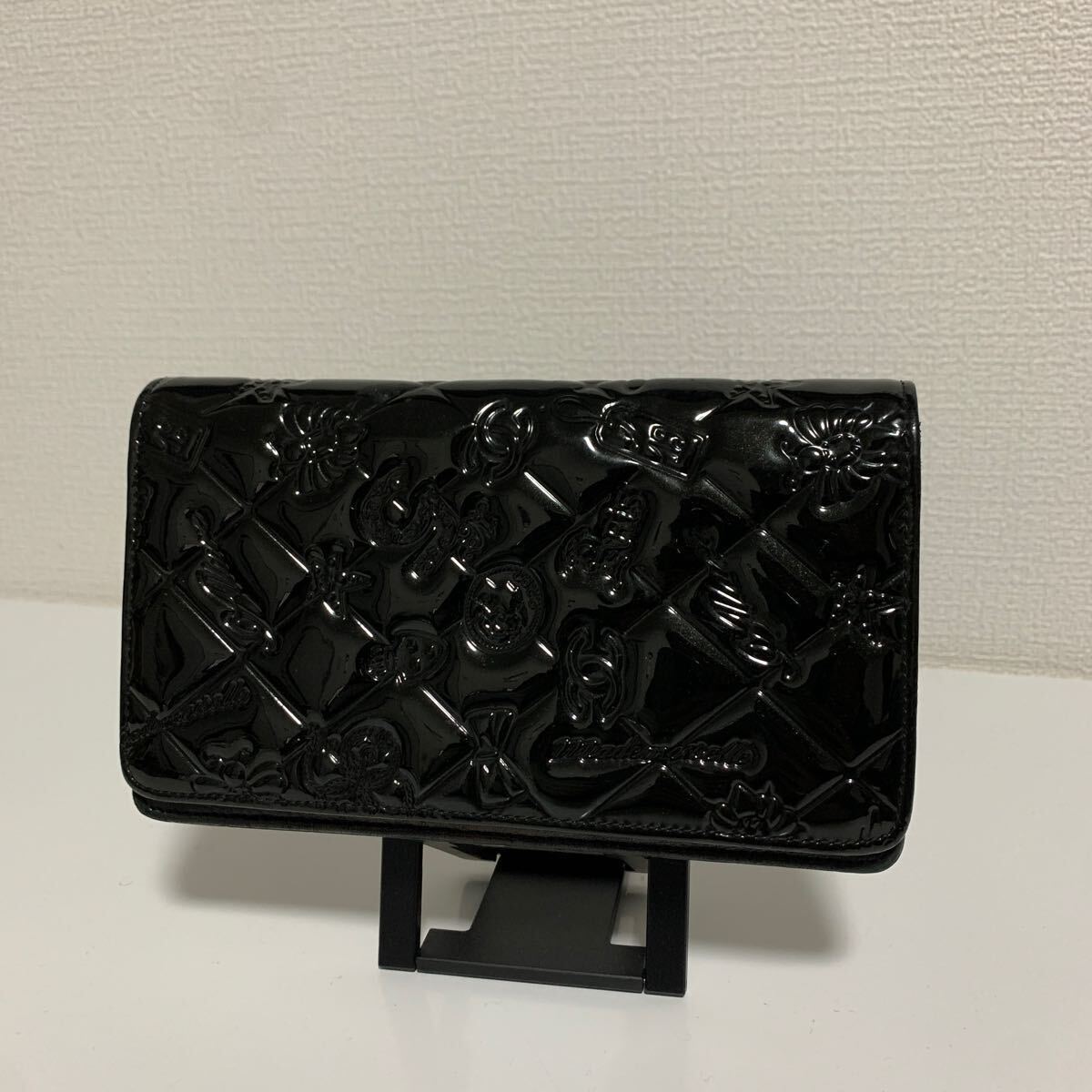 美品　CHANEL シャネル アイコン　エナメル　折り財布　長財布　ブラック　レザー　13番台_画像2