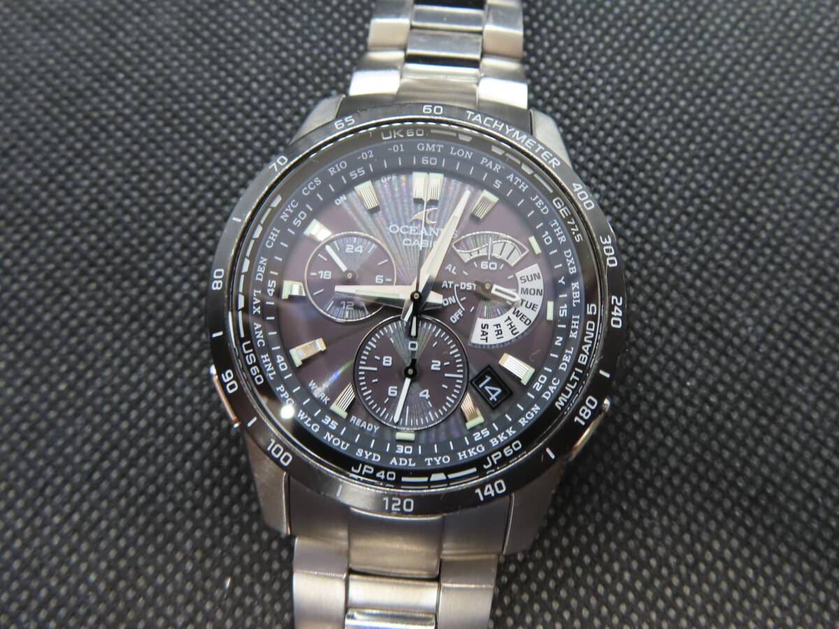 1 jpy ~[ superior article ]CASIO/ Casio OCEANUS/ Oceanus tough solar radio wave clock Tide Graph titanium men's made in Japan #OCW-M7000J-1AJF* free shipping 