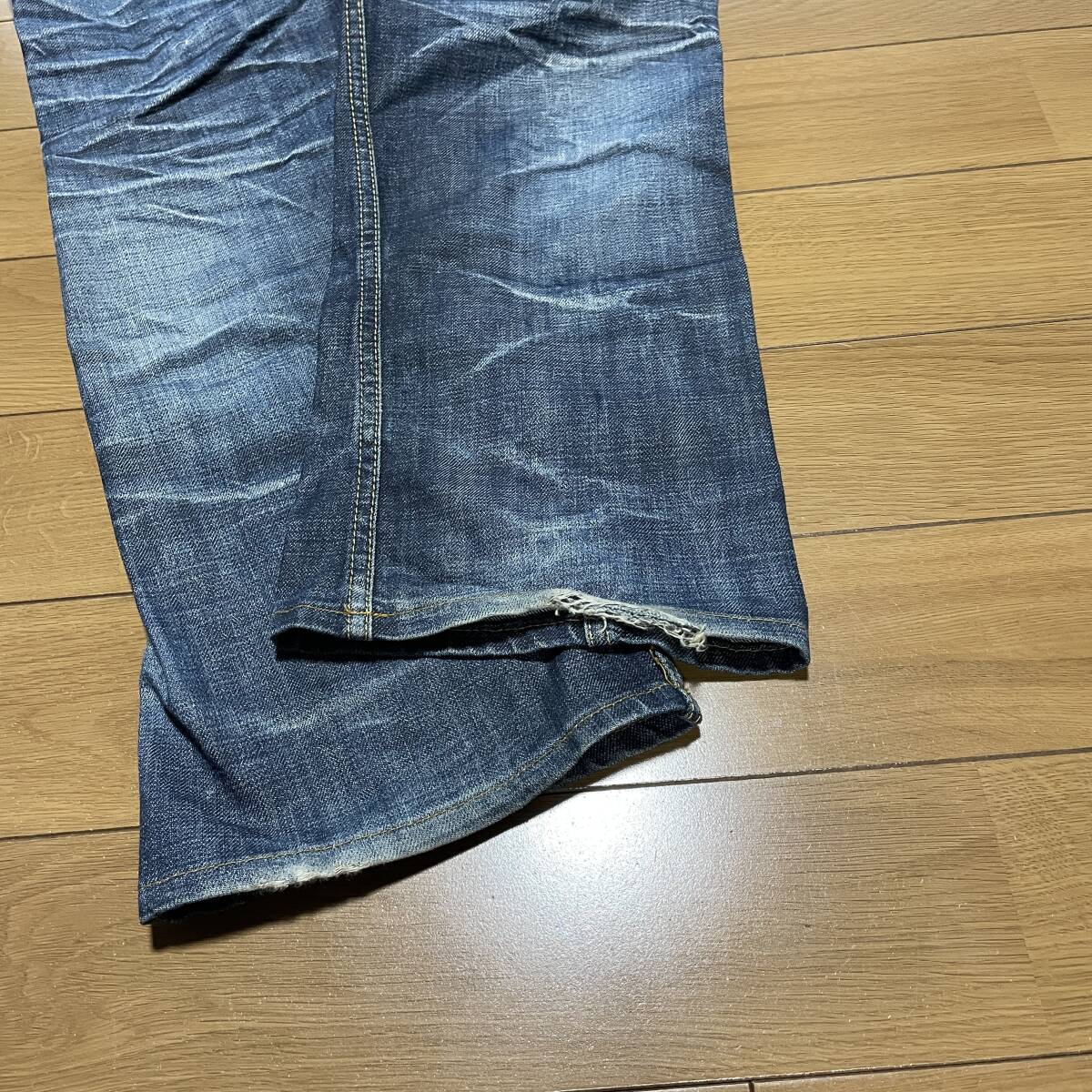 I-4 B.W.Jeans（ブルーウェイ・日本製） サイズLL！USED加工 Gパンの画像9