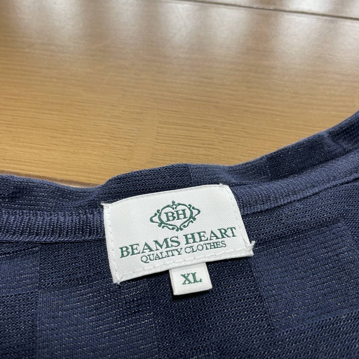 N-9 BEAMS HEART/ビームス サイズ XL・紺！ Vネック Tシャツ 美品の画像3