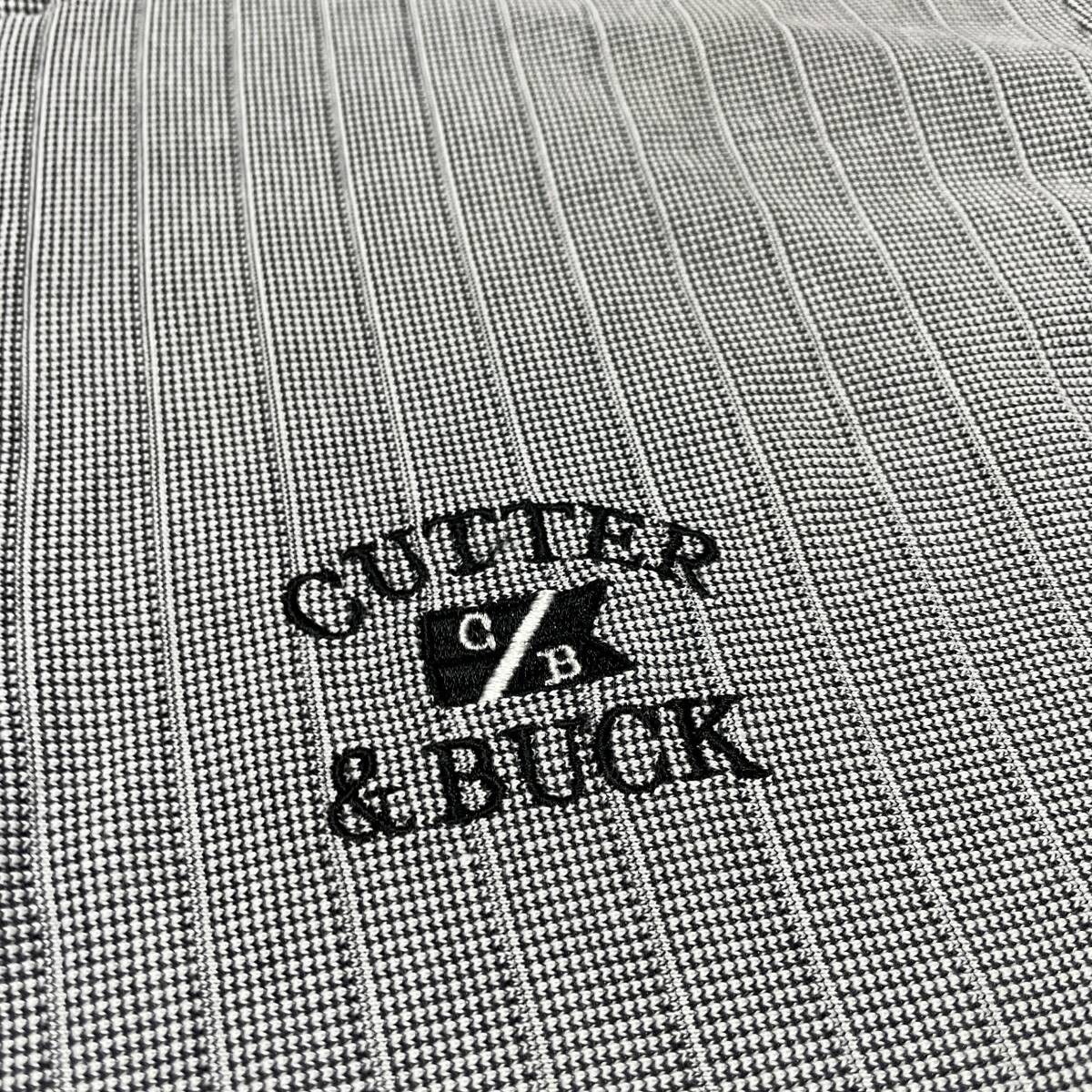 B-8　CUTTER&BUCK/カッター＆バック（デサント・日本製）　サイズ L！　ロゴ刺しゅう ハーフZIP 鹿の子シャツ_画像3