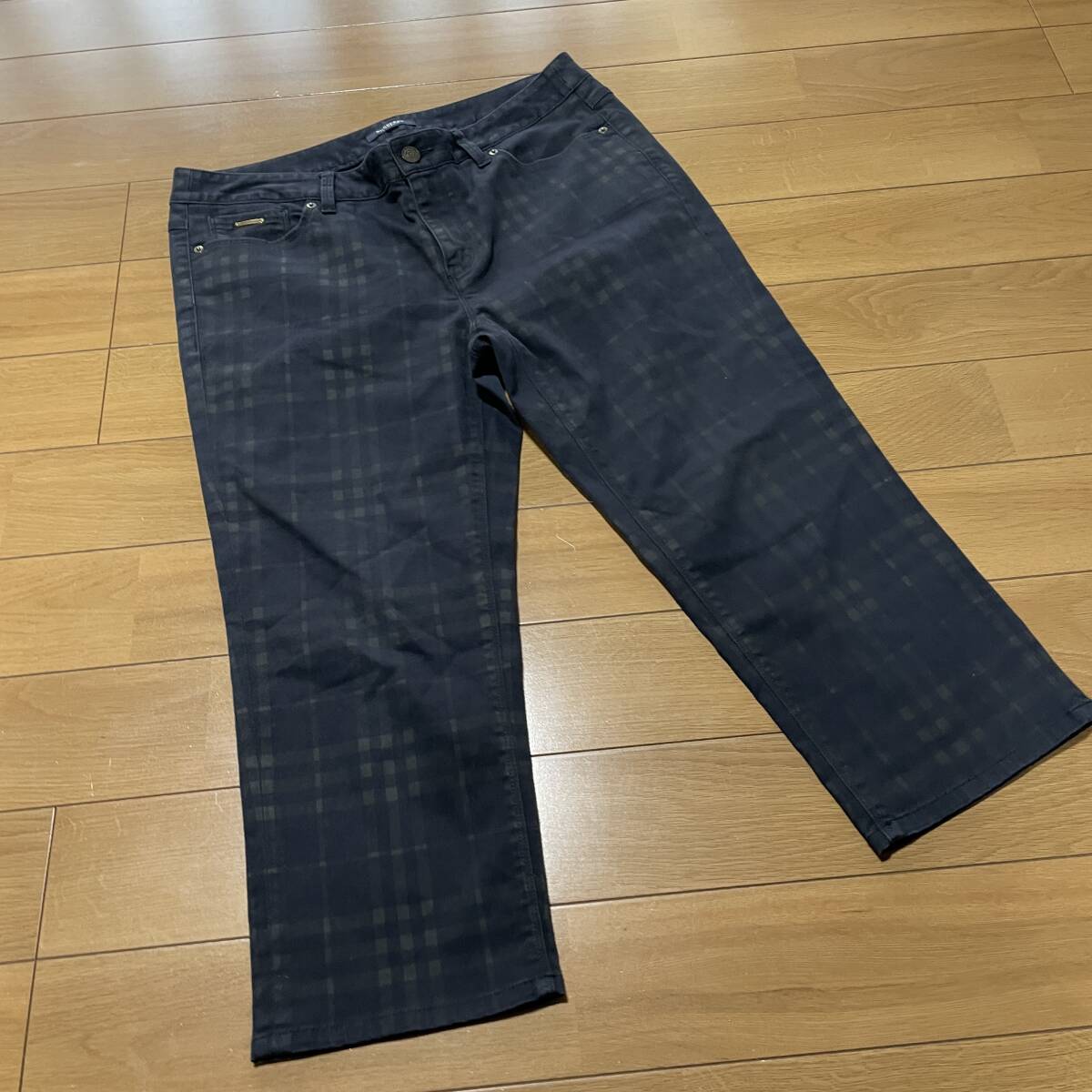 K-8 Burberry ( three . association * made in Japan ) size 46! check pattern pants 