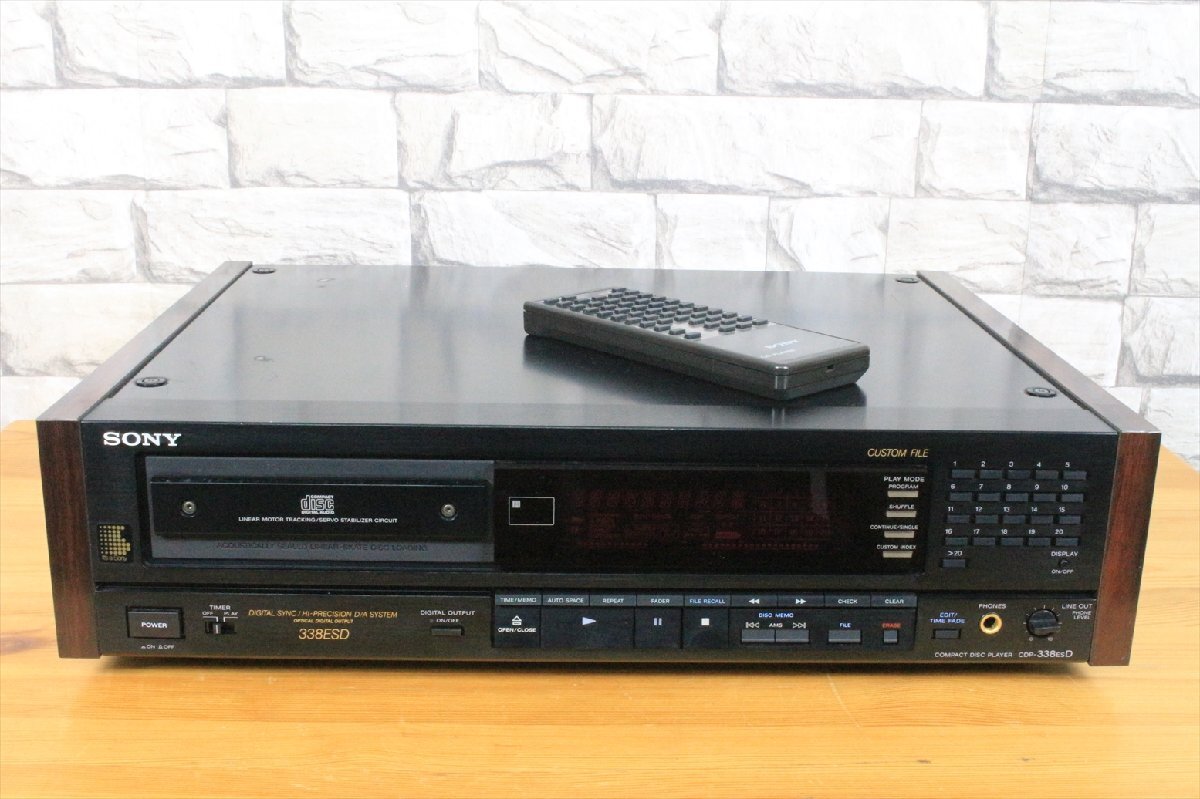 SONY ソニー CDP-338ESD CDプレーヤー オーディオ機器 リモコン付 通電確認 4128khz_画像1