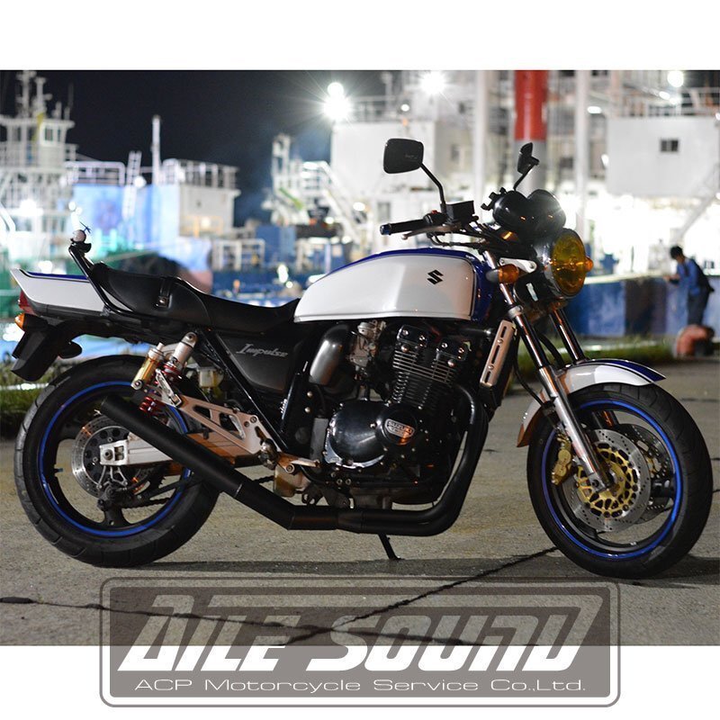 GSX400インパルス GK7CA エルサウンド ショート管 ブラック マフラー　新品！国内生産！_画像2