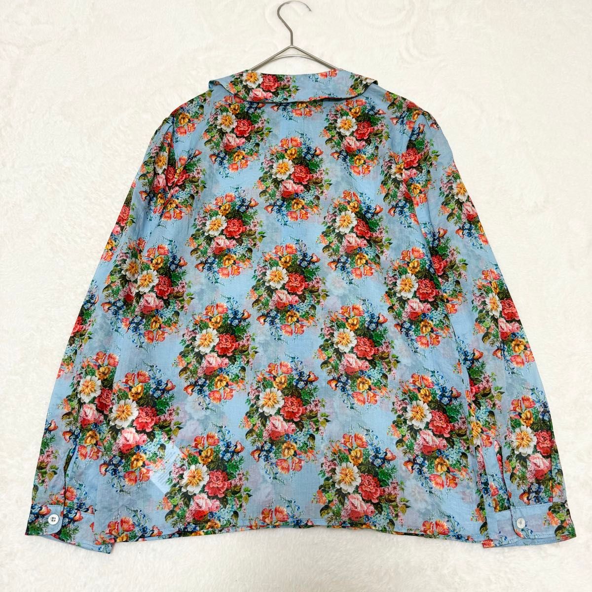 極美品【GUCCI】 グッチ フローラ柄 フラワー シアーシャツ 極美品【GUCCI】 グッチ フローラ柄 フラワー シアーシャツ