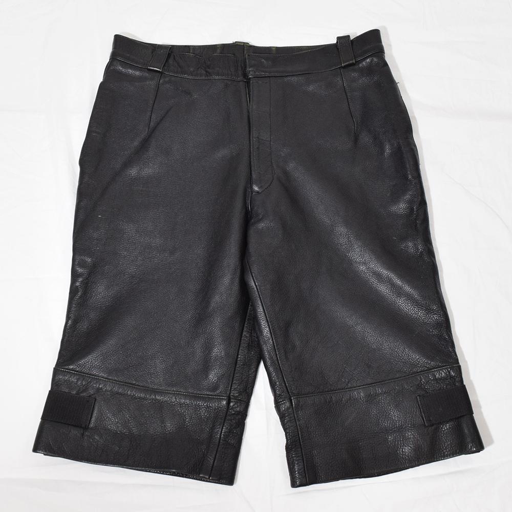 Y2K 90s archive SCHEME WARRIORS leather shorts 希少 アーカイブ スキームウォリアーズ 牛革 ベルクロ レザーハーフパンツ ショーツ L 黒_画像1