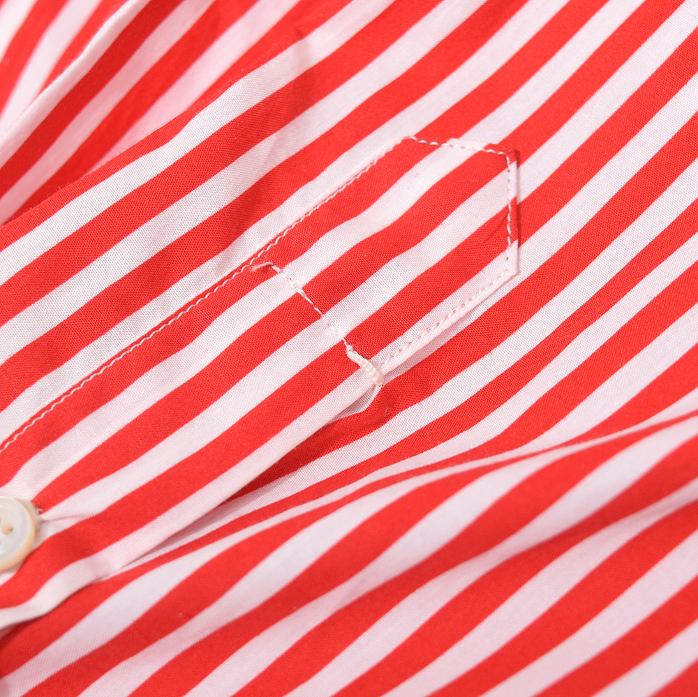 定価33,000円 イタリア製 エッリコ フォルミコラ Errico Formicola ロンドンストライプ セミハンド 高級 ドレスシャツ 16/41 赤×白 _画像4