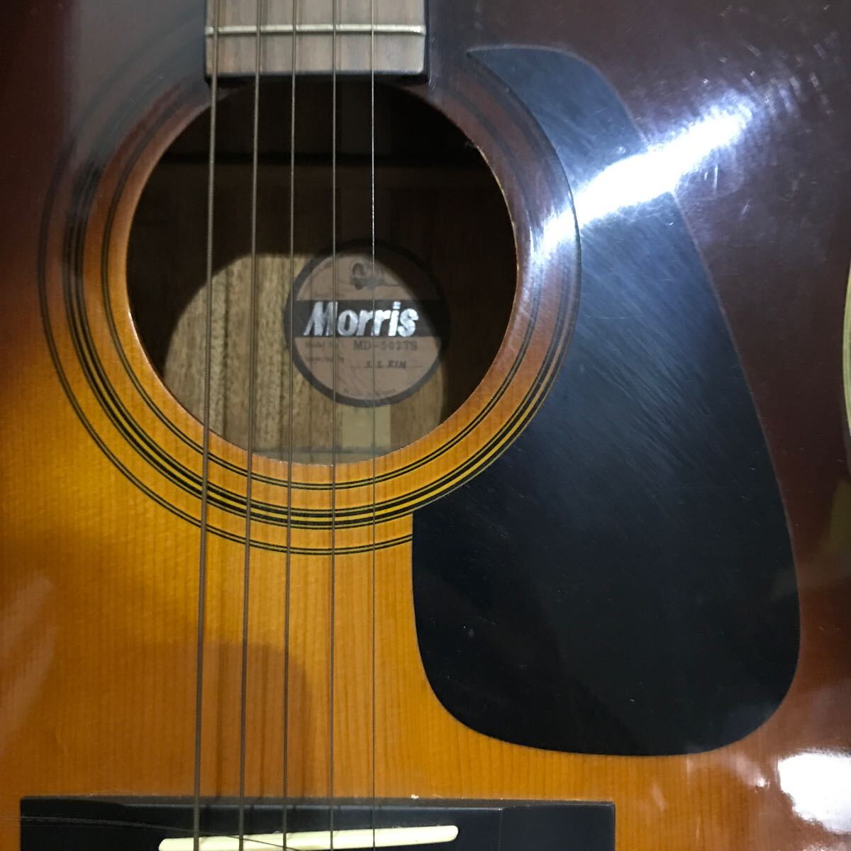 美品 Morris モーリス アコースティックギター MD-502TS ビンテージ！_画像10
