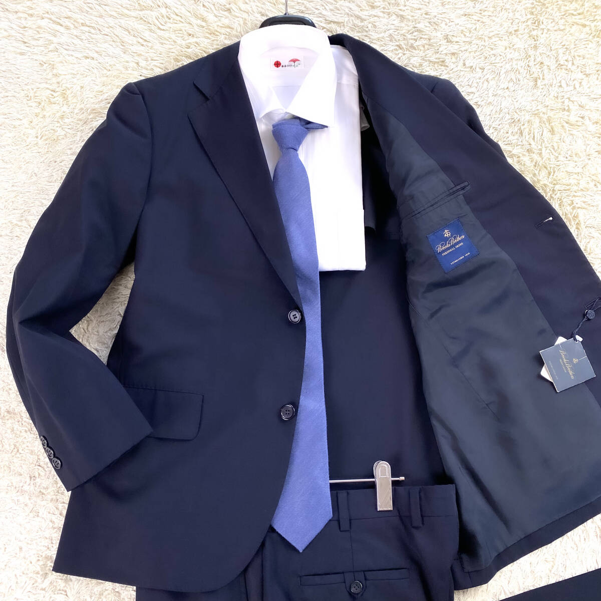  beautiful goods rare XL.LL~L!BROOKS BROTHERS setup suit wide design wide .. unlined in the back dark blue black navy 2 piece large . Brooks Brothers 