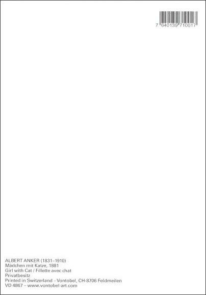 アルベール・アンカー 少女と猫 スイス 製 ポストカード クリスマス グリーティングカード 絵はがき 猫 ねこ ネコ 雑貨_画像2