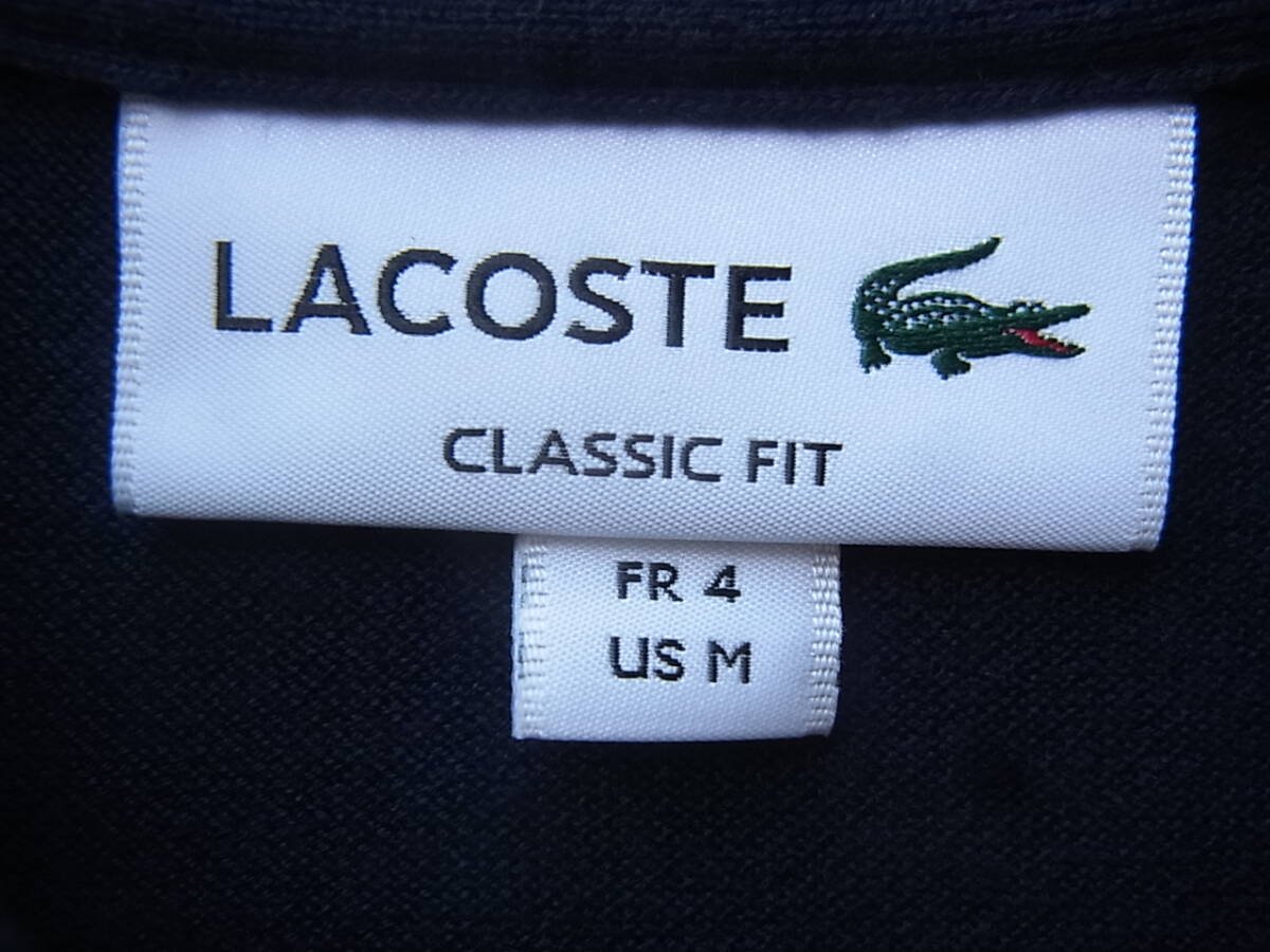 LACOSTE ラコステ　コットン鹿の子素材　定番ポロシャツ　型番 L1212A サイズ 4 日本製　ネイビー_画像4