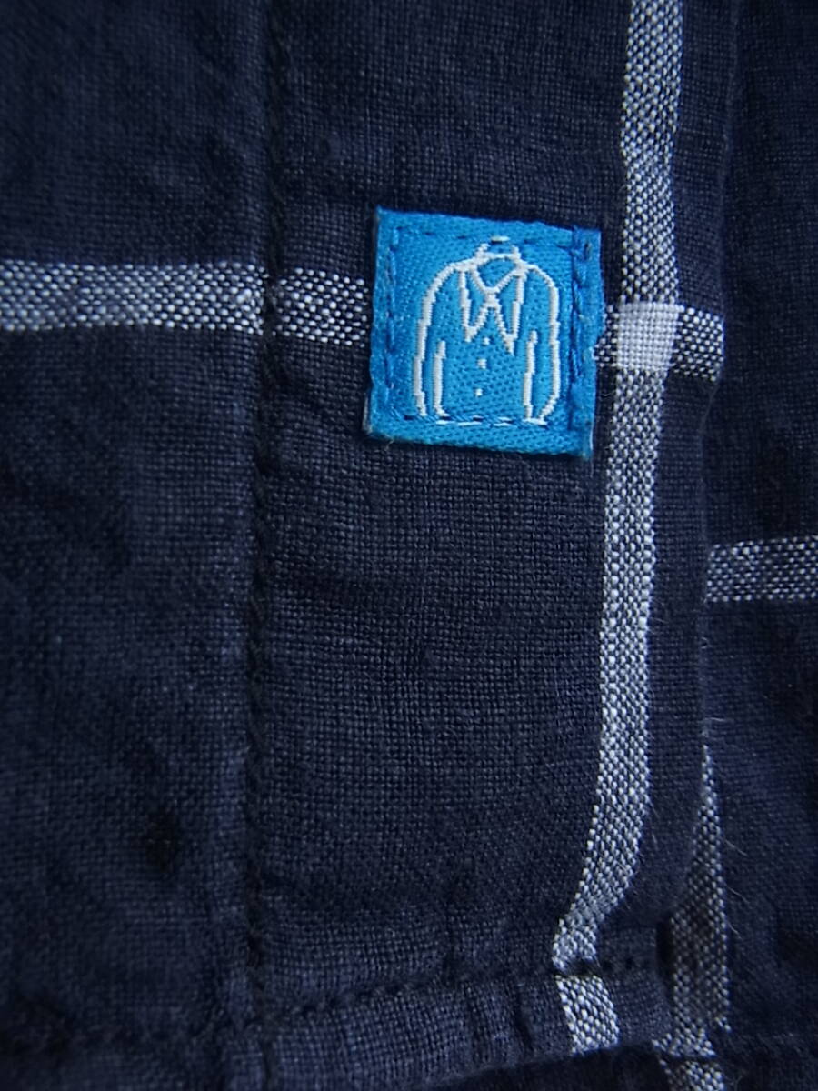 KATO' SHIRT カトー シャツ　リネン100% ウィンドペンチェック柄　プルオーバー　ボタンダウンシャツ　サイズ S_画像7
