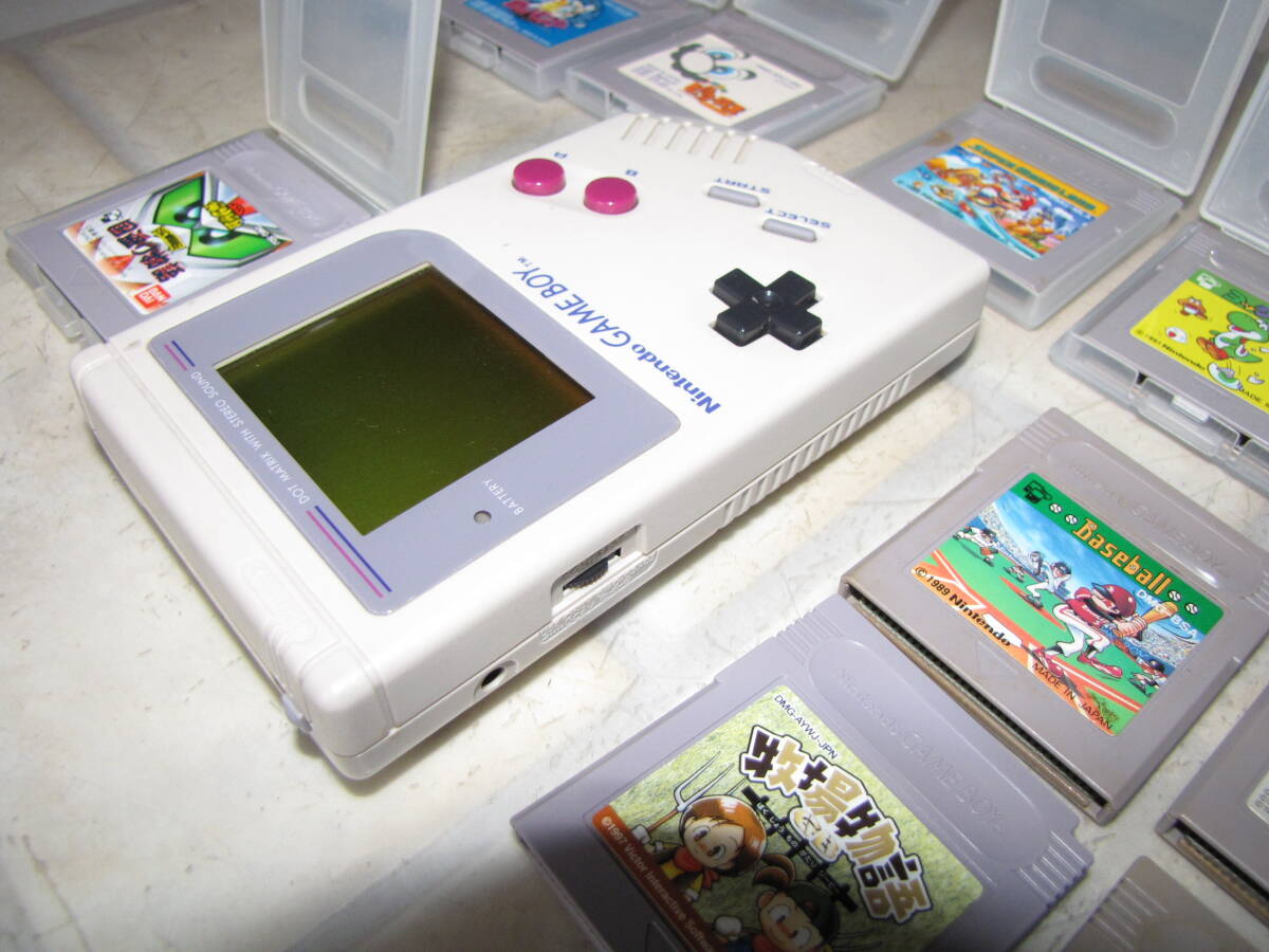 1989 Nintendo GAME BOY DMG-01 ポケットモンスター青 桃太郎コレクション 他ソフト10タイトル付_画像5