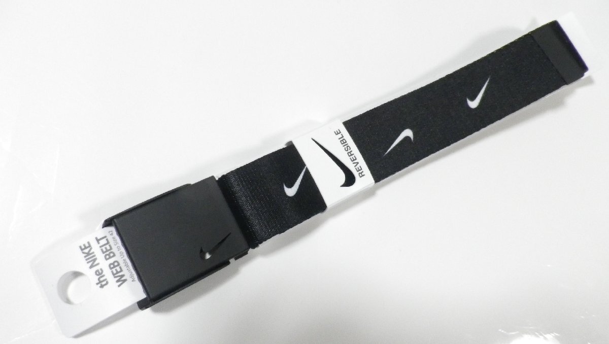 新品即決送料込 Nike Swoosh Repeat Logo Reversible Web Belt ブラック_画像6