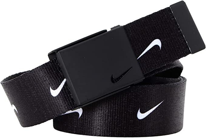 新品即決送料込 Nike Swoosh Repeat Logo Reversible Web Belt ブラック_画像2