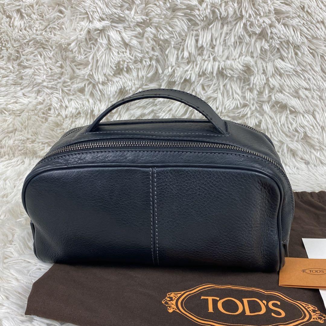 1 jpy ~[ accessory equipping ]TOD\'S Tod's clutch bag second bag double Zip wrinkle leather Logo type pushed . leather original leather business high class 