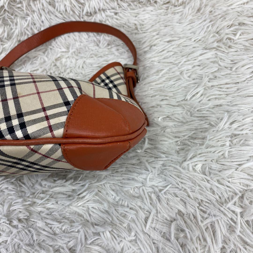 1円〜【希少】Burberry バーバリー ワンショルダーバッグ ハンドバッグ ノバチェック 金具 レザー 肩掛け可能_画像8