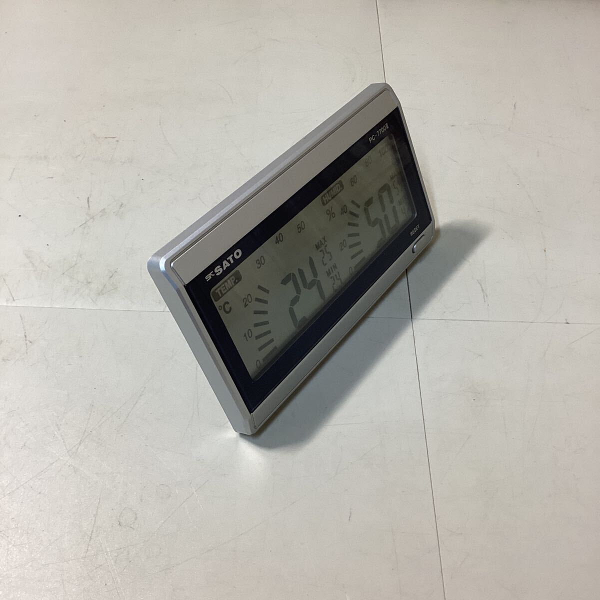 SEIKO セイコー mag 置時計 目覚まし時計 アナログ時計 デジタル時計 SATO 温度計 湿度計 3点セット_画像3