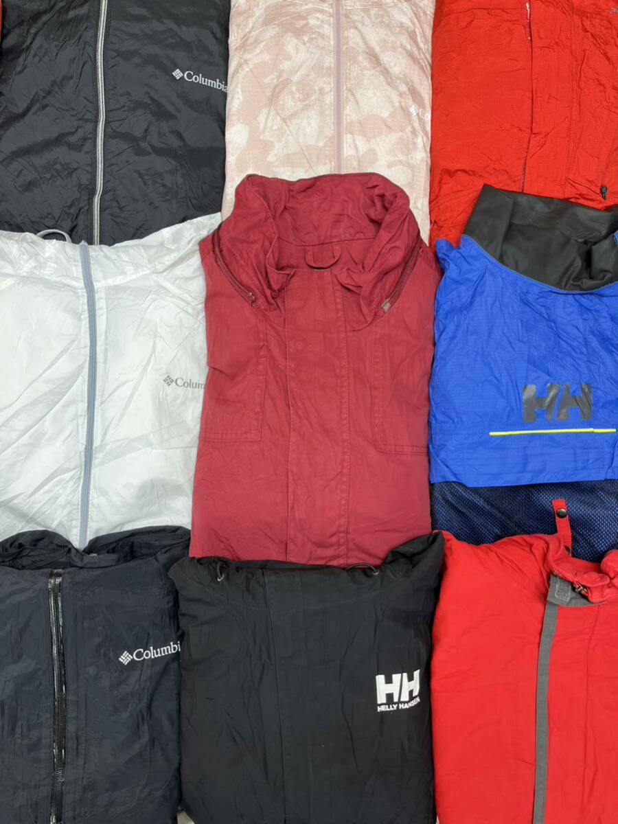 USA old clothes . outdoor brand MIX nylon jacket 15 pieces set set sale 1 jpy start large amount . sale America old clothes Logo print 