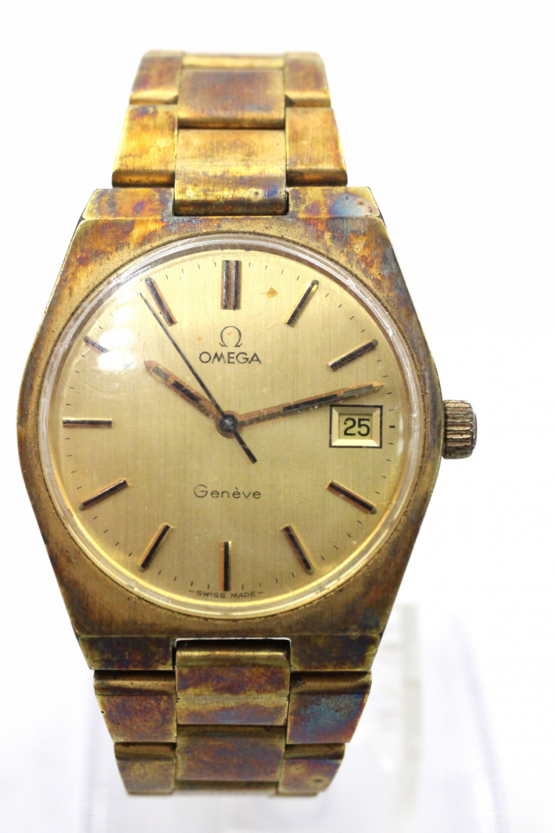 【ト静】 ★ OMEGA オメガ Geneve ジュネーブ デイト 自動巻き メンズ 時計 腕時計 稼働品 中古現状品 GA617GCG76の画像2