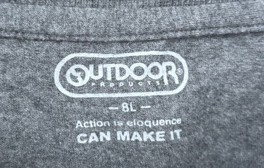 大きいサイズ メンズ OUTDOOR PRODUCTS(アウトドア プロダクツ) 天竺 半袖Tシャツ 8L グレー_画像3