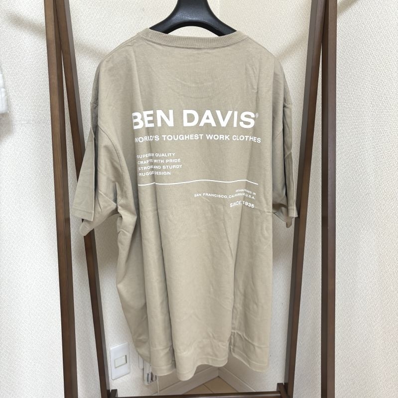 タグ付き BEN DAVIS ベンデイビス　メンズ ヘビーウェイト Tシャツ 半袖 6L ベージュ_画像2