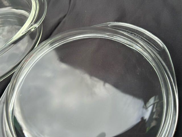 1円スタート ガラス皿 2個セット 洋食器 食器 透明 大小セット おしゃれ クリスタル ガラス 小皿 大皿_画像5