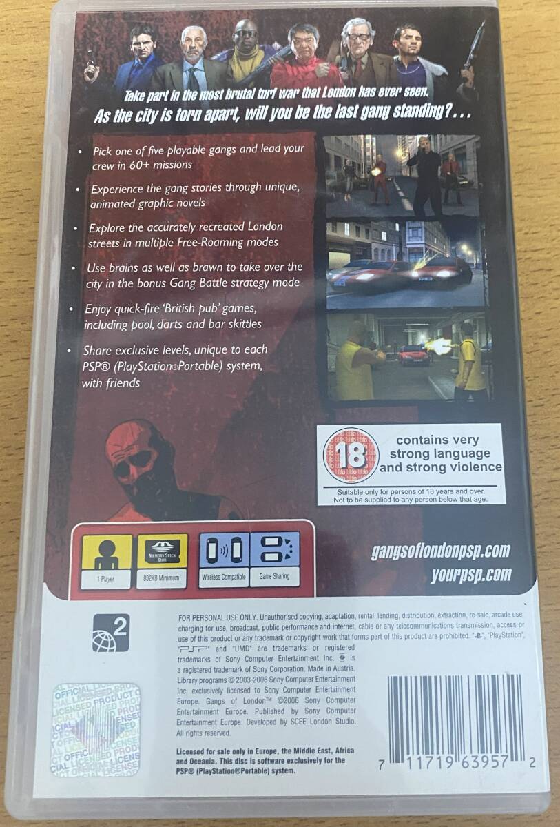 ★海外版・欧州版★PSP★ Gangs Of London 中古_画像3