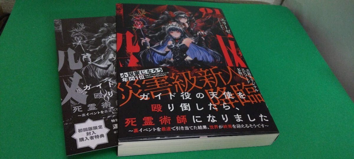 ノベル ガイド役の天使を殴り倒したら、死霊術師になりました 1巻 初回封入SS入り（定価1430）新品未読本 アース・スターノベル 2024.5.15_画像1