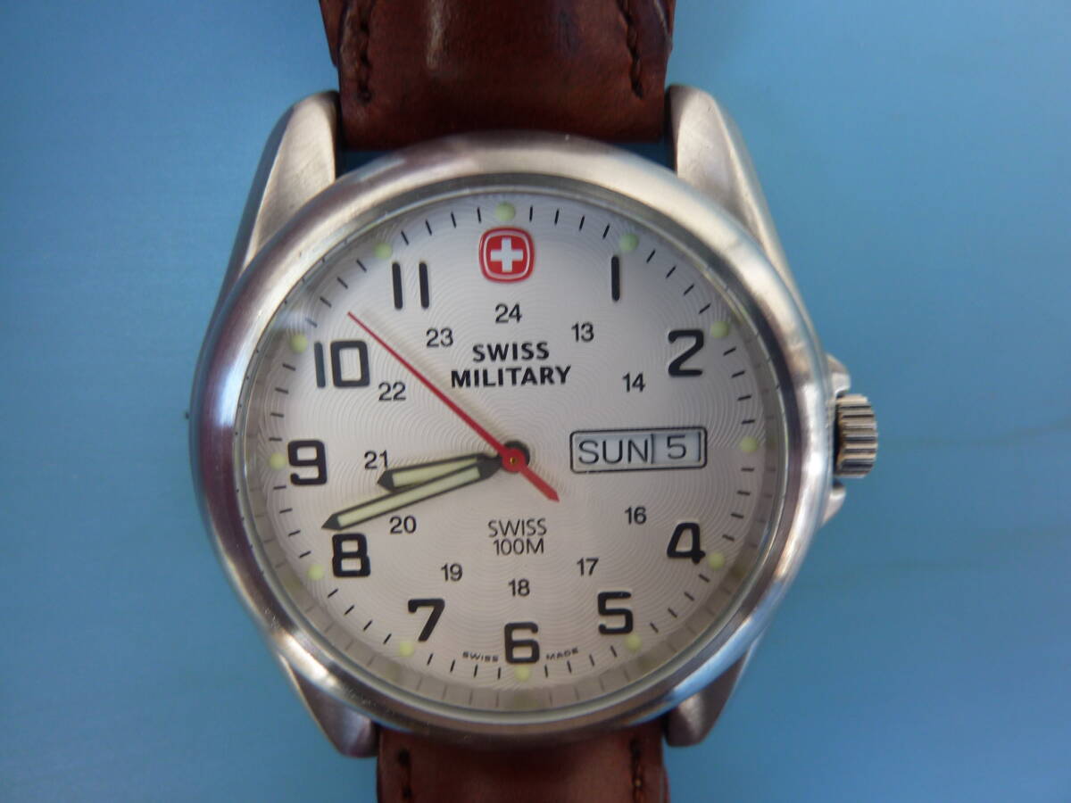 SWISS MIRITARY 096-1009 Swiss Military W|R 100M quartz day date Vintage operation goods 