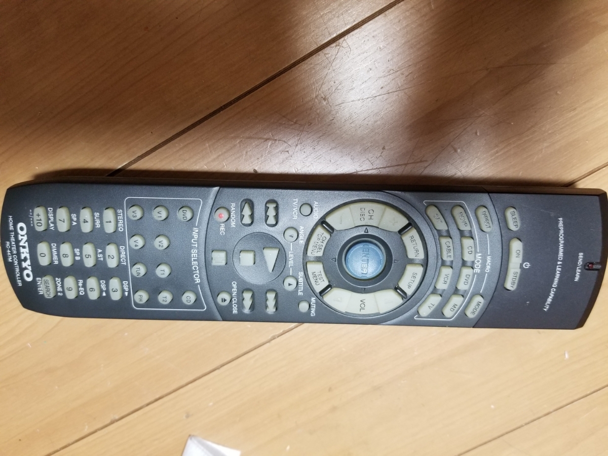 ONKYO オンキョー オーディオリモコン RC-447M　ジャンク_画像1