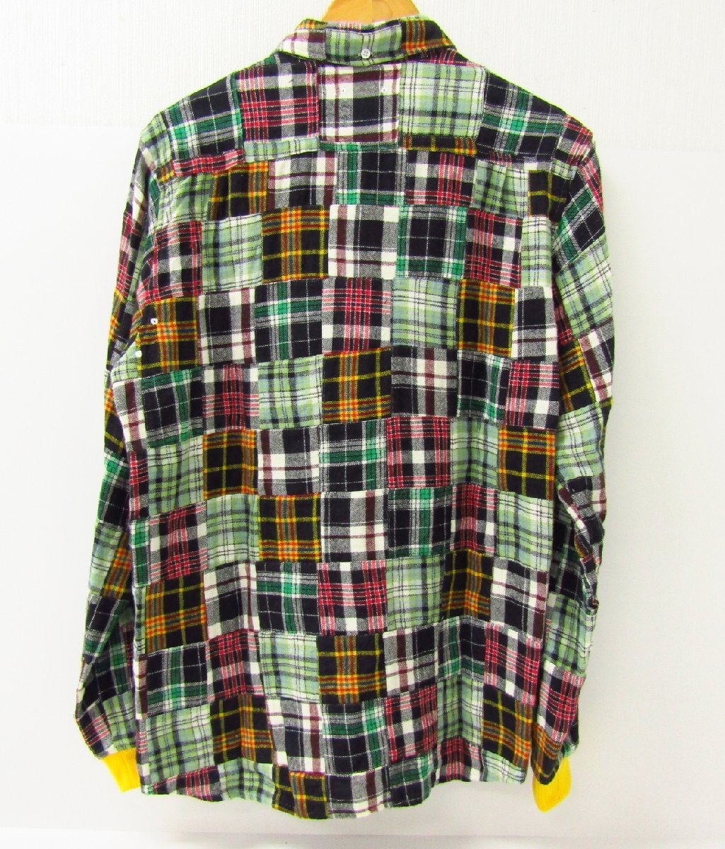 SOPHNET. ソフネット / PATH WORK FLANNEL CHEK RIBBED B.D SHRT パッチワーク ネルシャツ SIZE:L メンズ ≡FG7120_画像2