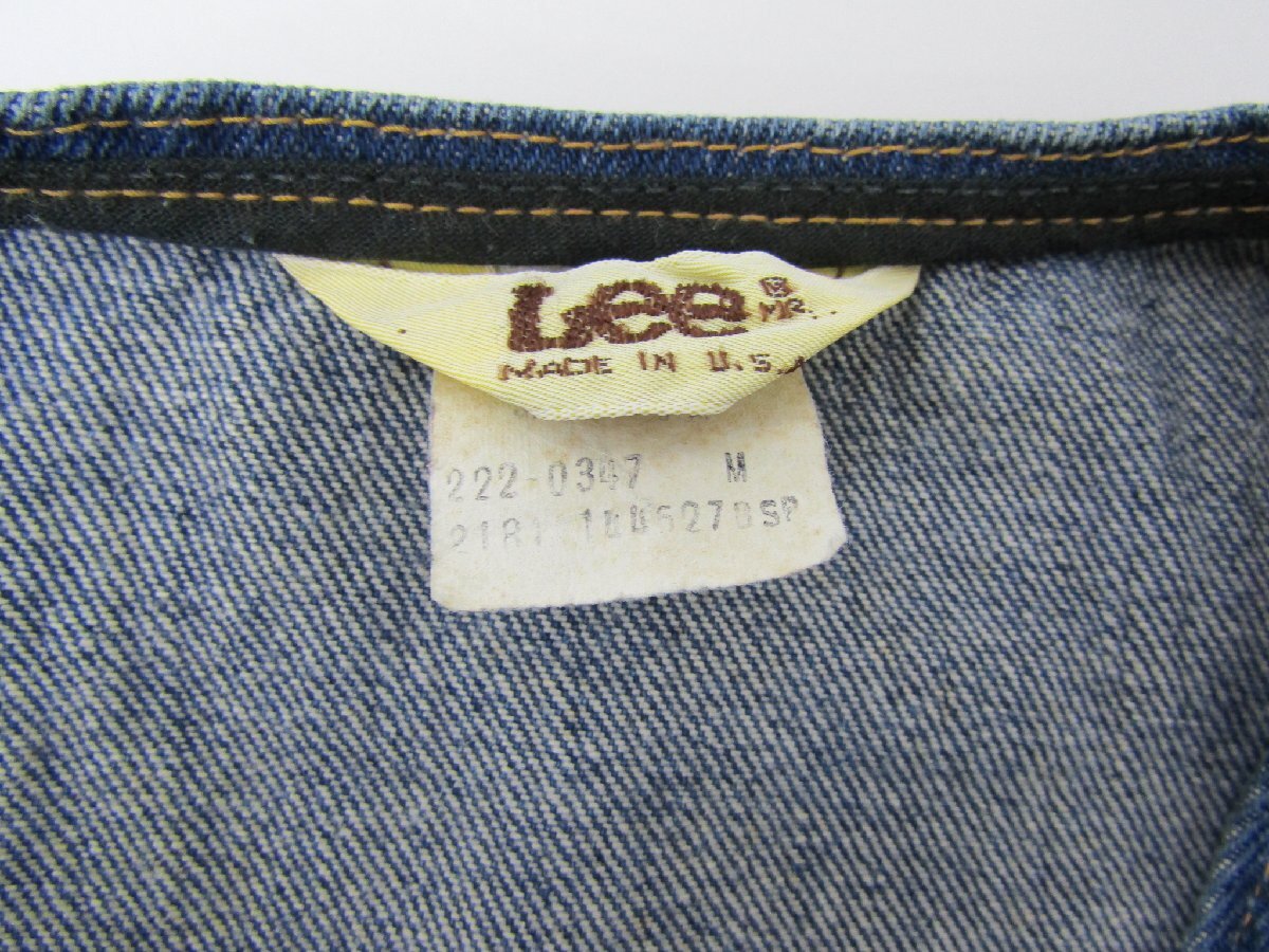 Lee リー / 70S ヴィンテージ 米国製 デニムベスト 70年代 インディゴ カットオフ USA SIZE:M メンズ ≡FG7134_画像5