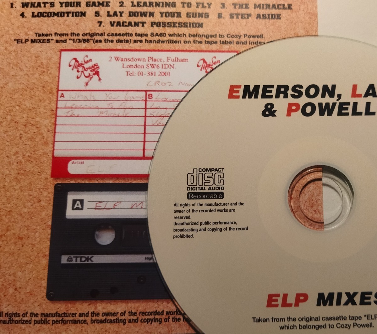 エマーソン・レイク・アンド・パウエル 1986年 特典付 Emerson,Lake & Powell Live At Philadelphia,USA EL&P Cozy Powell