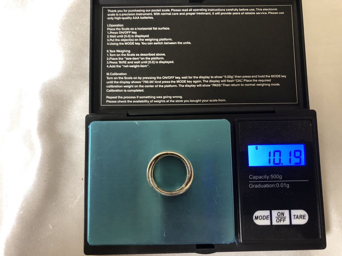 エルメス HERMES リング 指輪 15号 シルバー メンズ ワイド 重量10.19g_画像10