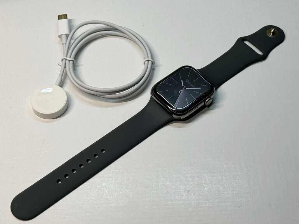 ☆即決 バッテリー100% Series8 Apple Watch 45mm グラファイトステンレス アップルウォッチ GPS+Cellularモデル シリーズ8 873_画像2