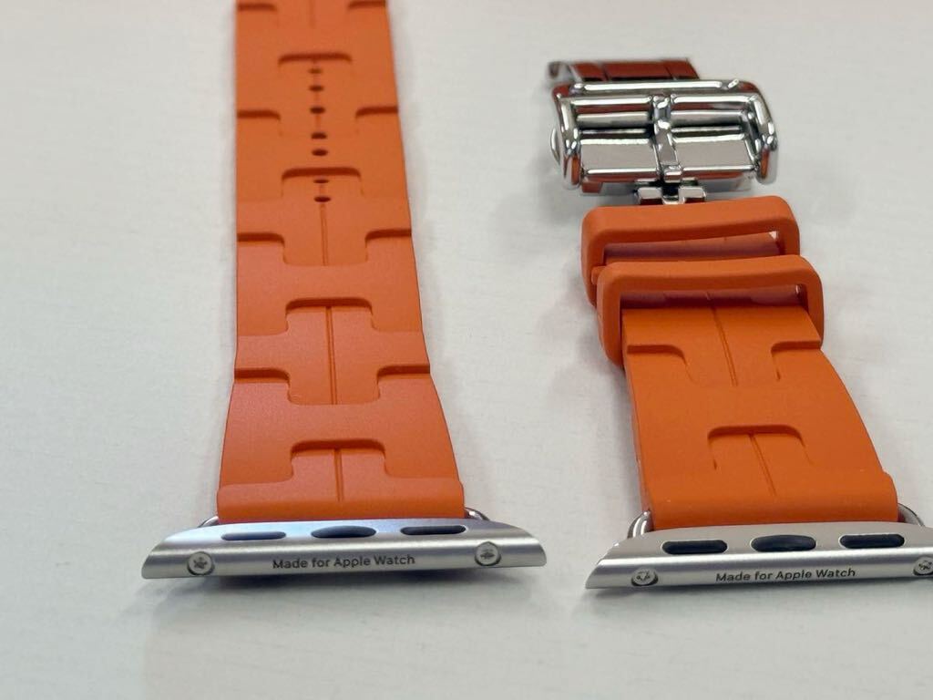 ☆即決 未使用 希少 Series9 キリム Apple Watch Hermes 40mm 41mm オレンジ シンプルトゥールストラップ アップルウォッチ エルメス 918