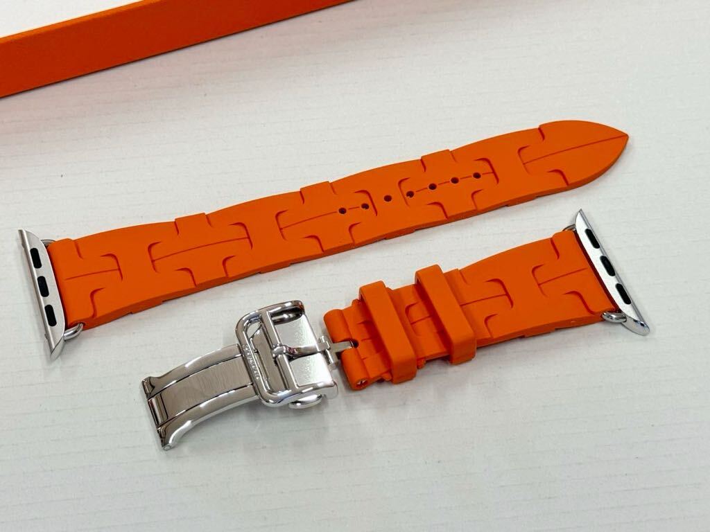 ☆即決 未使用 希少 Series9 キリム Apple Watch Hermes 40mm 41mm オレンジ シンプルトゥールストラップ アップルウォッチ エルメス 918_画像3