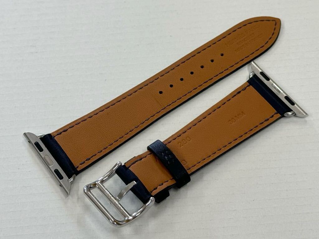 ☆希少 美品 即決 Apple watch HERMES エプロンドール マリン レザーバンド アップルウォッチ 41mm 40mm シンプルトゥール エルメス 946_画像3