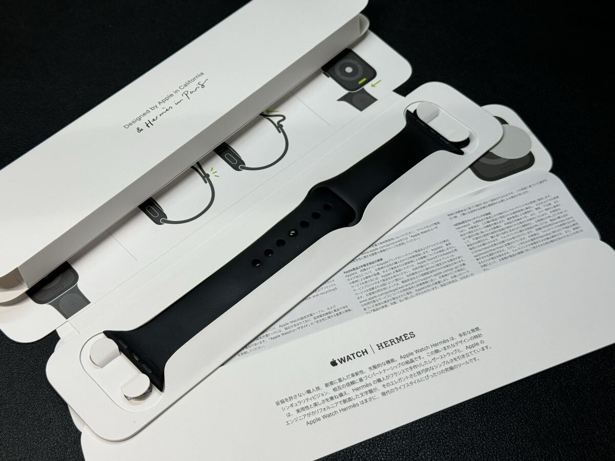 ☆即決 Apple Watch HERMES 黒 エルメス 限定 ブラックスポーツバンド 45mm 44mm 42mm 正規品 純正 アップルウォッチ 希少 830