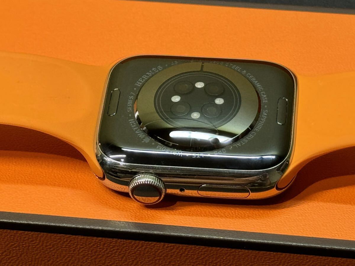 ★即決 ケア+ 美品 Apple Watch series7 HERMES 45mm アップルウォッチ エルメス GPS+Cellular シルバーステンレス シリーズ7 843の画像7