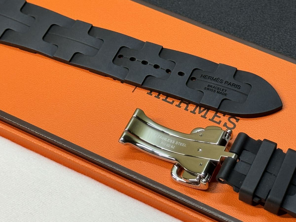 ☆即決 美品 Series9 キリム Apple Watch Hermes 45mm 44mm 黒 シンプルトゥールストラップ アップルウォッチ エルメス 857の画像4