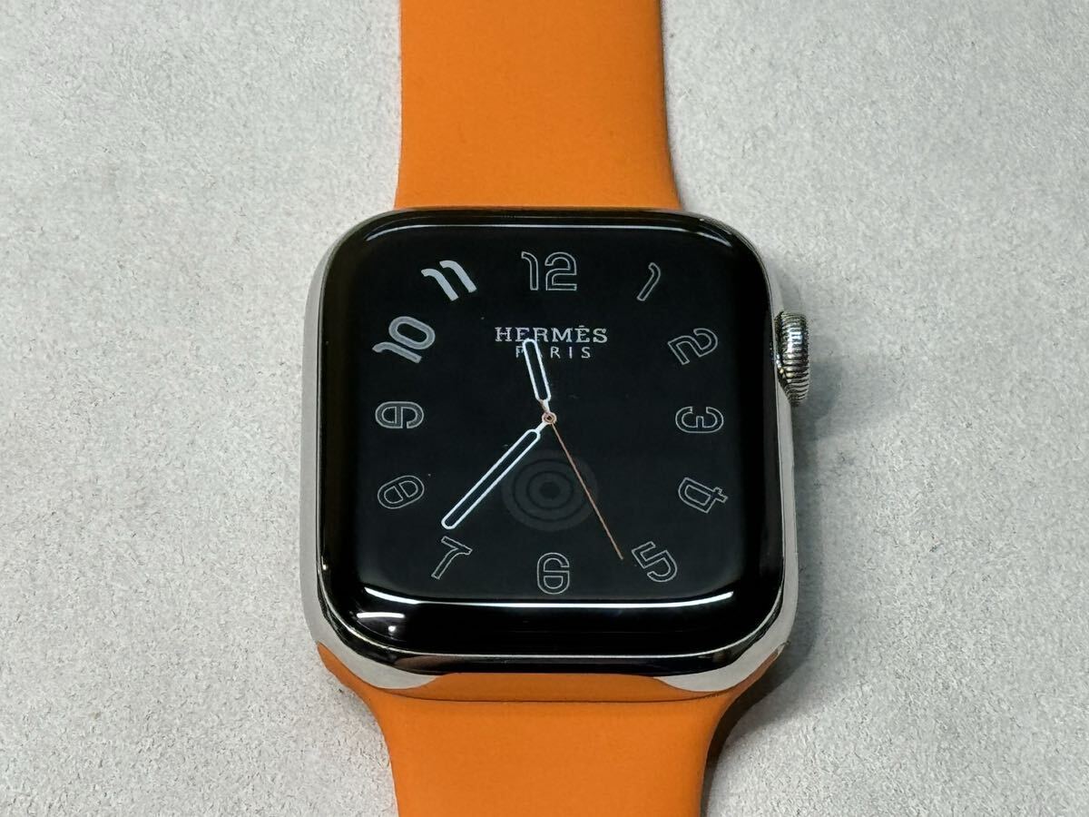 ☆即決 美品 Apple Watch series6 HERMES 44mm アップルウォッチ エルメス GPS+Cellular シルバーステンレス シリーズ6 876_画像1
