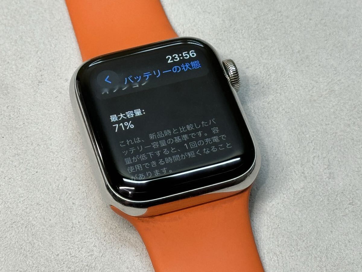 ☆即決 Apple watch エルメス オレンジバンド シリーズ5 アップルウォッチ HERMES Series5 40mm ステンレス GPS+Cellularモデル 879_画像8