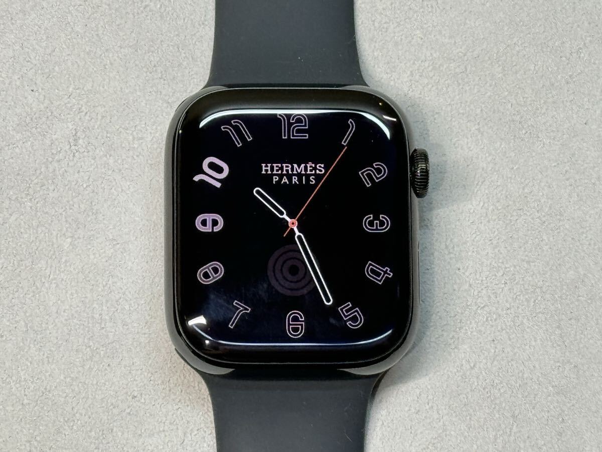 ☆即決 バッテリー95％ Apple Watch series7 HERMES 黒 45mm アップルウォッチ エルメス GPS+Cellular ブラックステンレス シリーズ7 890_画像1